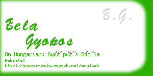 bela gyopos business card